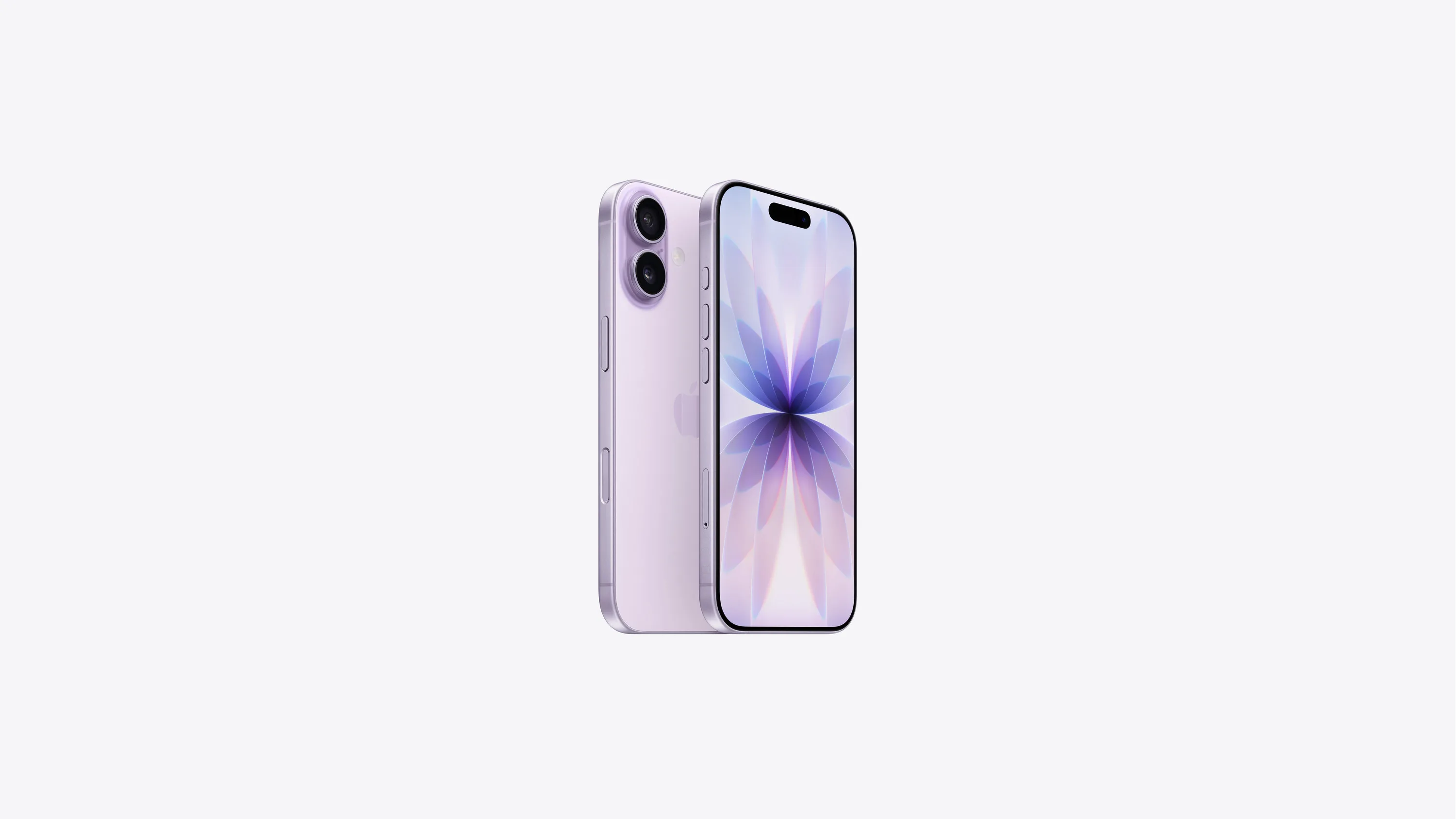Lavanta renkte iPhone 17'nin önden ve arkadan görünümü