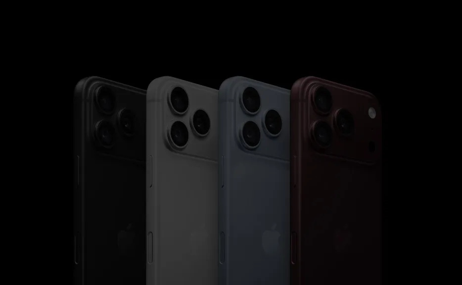 iPhone 18 Pro'nun siyah, gümüş, buzul ve burgonya renk seçenekleri yan yana