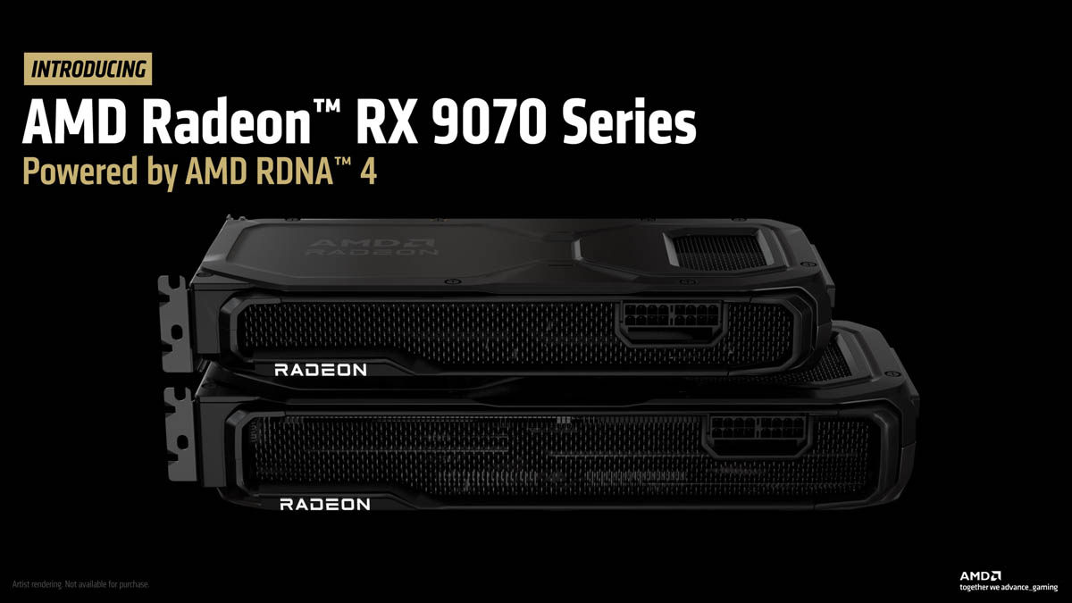 A modern comparison of Radeon RX 9070 XT and NVIDIA RTX 5070 Ti graphics cards in a futuristic setting.