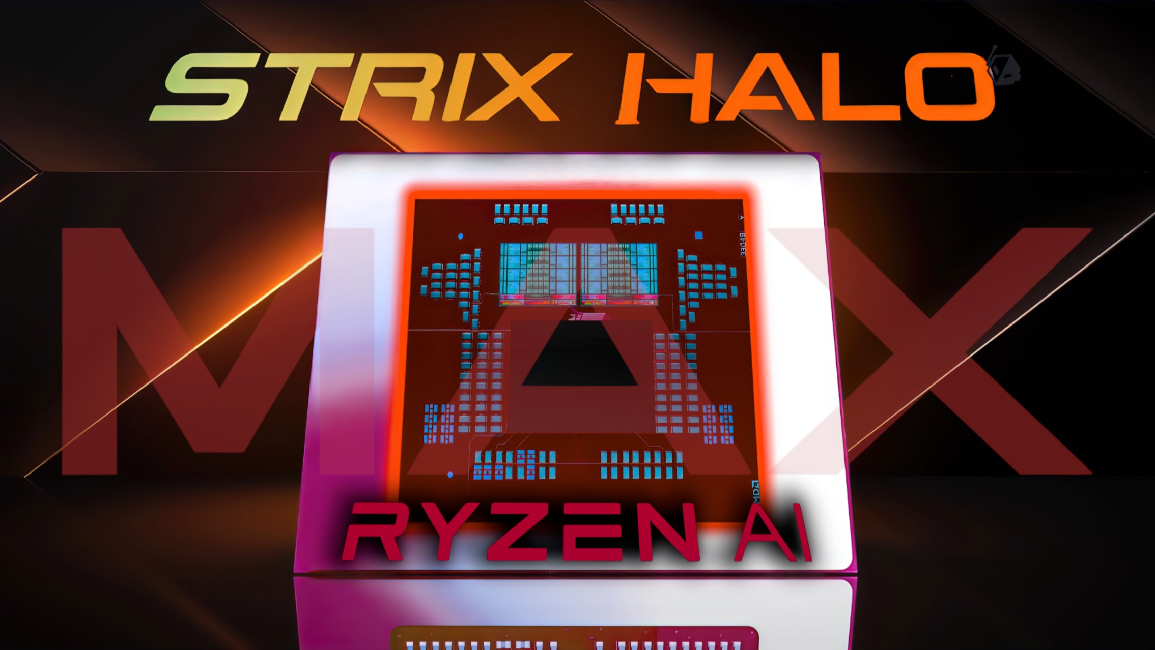 High-quality digital artwork of Ryzen AI MAX+ 395 showcasing 3DMark performance enhancements, designed for tech enthusiasts.