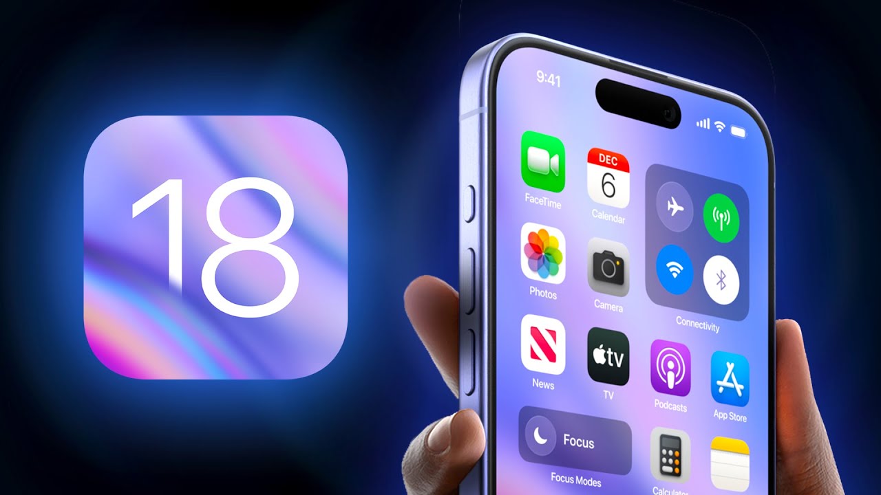 Digital artwork showcasing the excitement of iOS 18.3 update with new features on an iPhone.