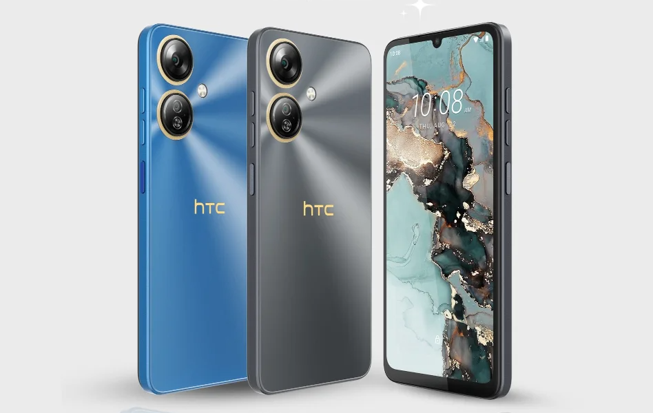 High-quality visual representation of HTC Wildfire E5 Plus smartphone showcasing its features and specifications in a modern and aesthetic design.