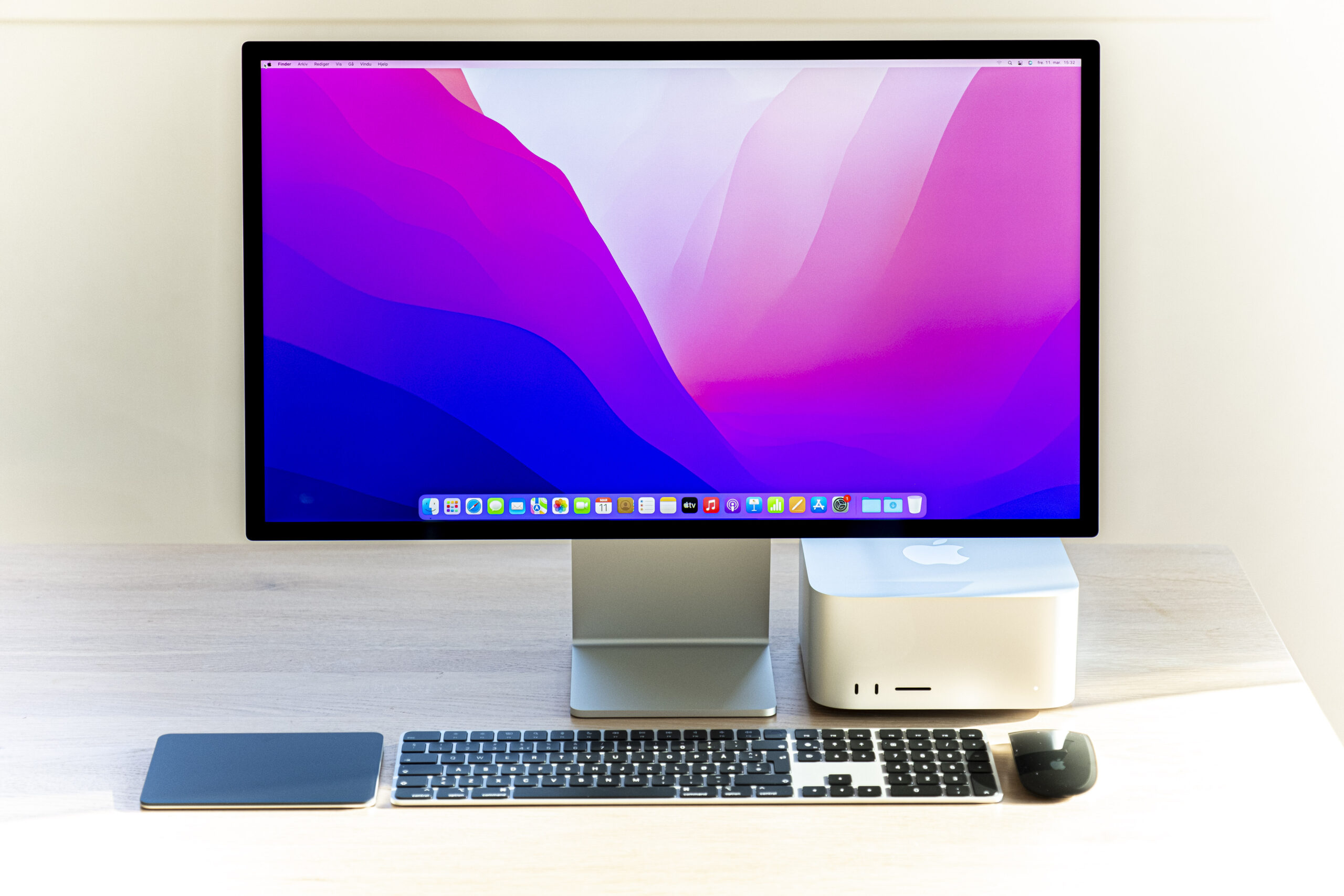 A high-quality modern illustration of Apple Mac Studio and M3 Ultra in a minimalist futuristic setting.