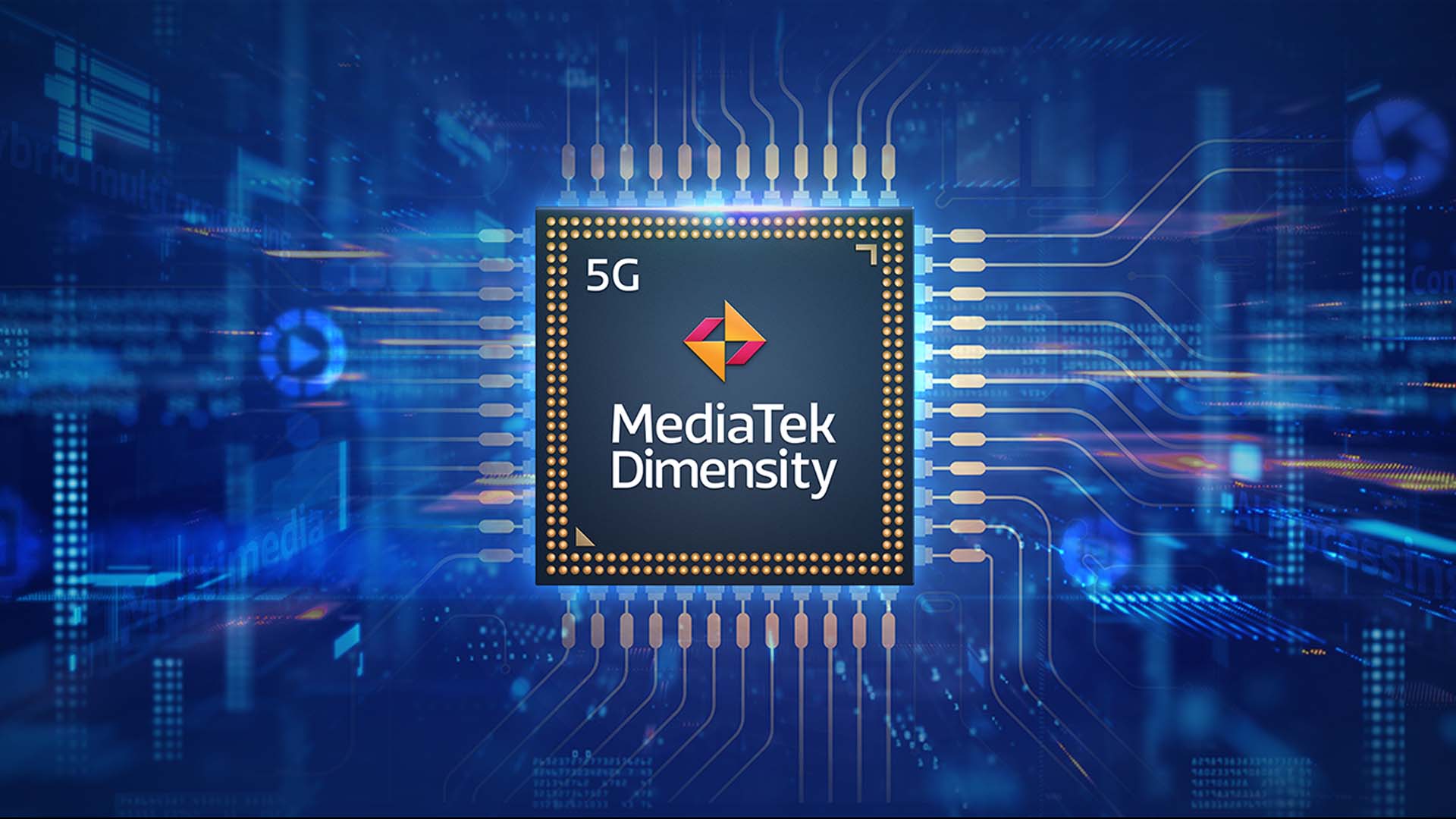 Illustration of MediaTek Dimensity 6400 processor with a modern and futuristic design, perfect for tech blogs and social media.