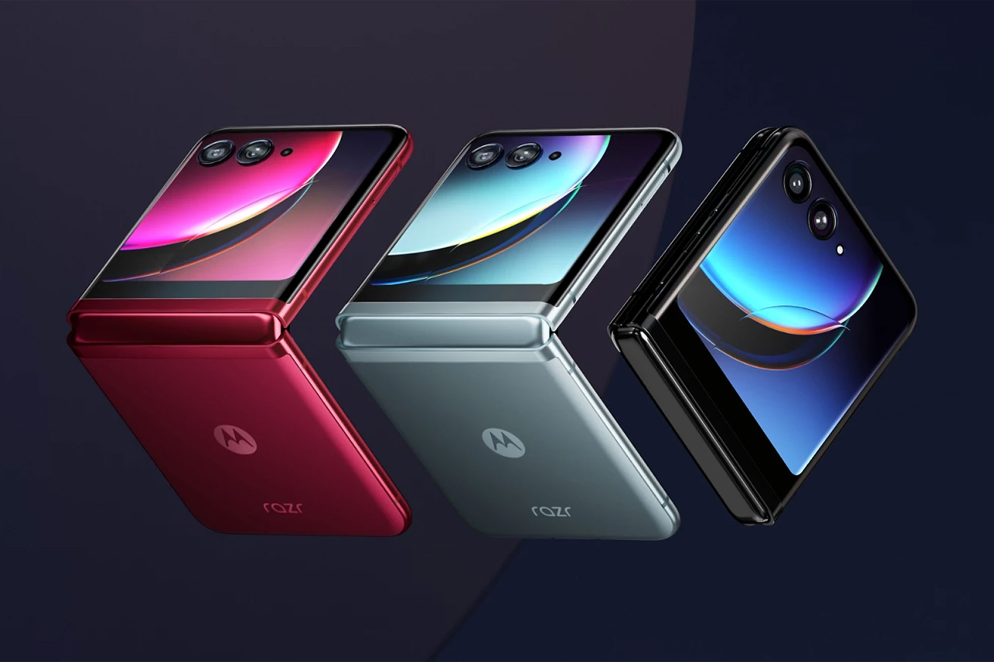 A modern and aesthetic representation of the new Motorola foldable phone, showcasing its innovative design and technology.