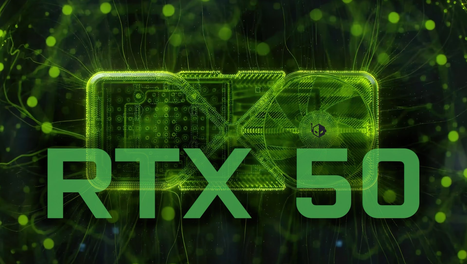 A digital artwork featuring the NVIDIA GeForce RTX 5090 graphics card with a futuristic design, highlighting its overclocking capabilities.