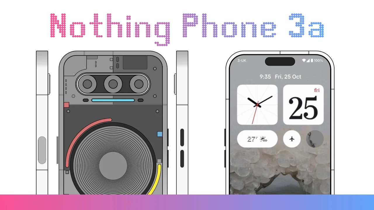 Promotional image of the Nothing Phone 3a highlighting its innovative camera design and modern aesthetic.