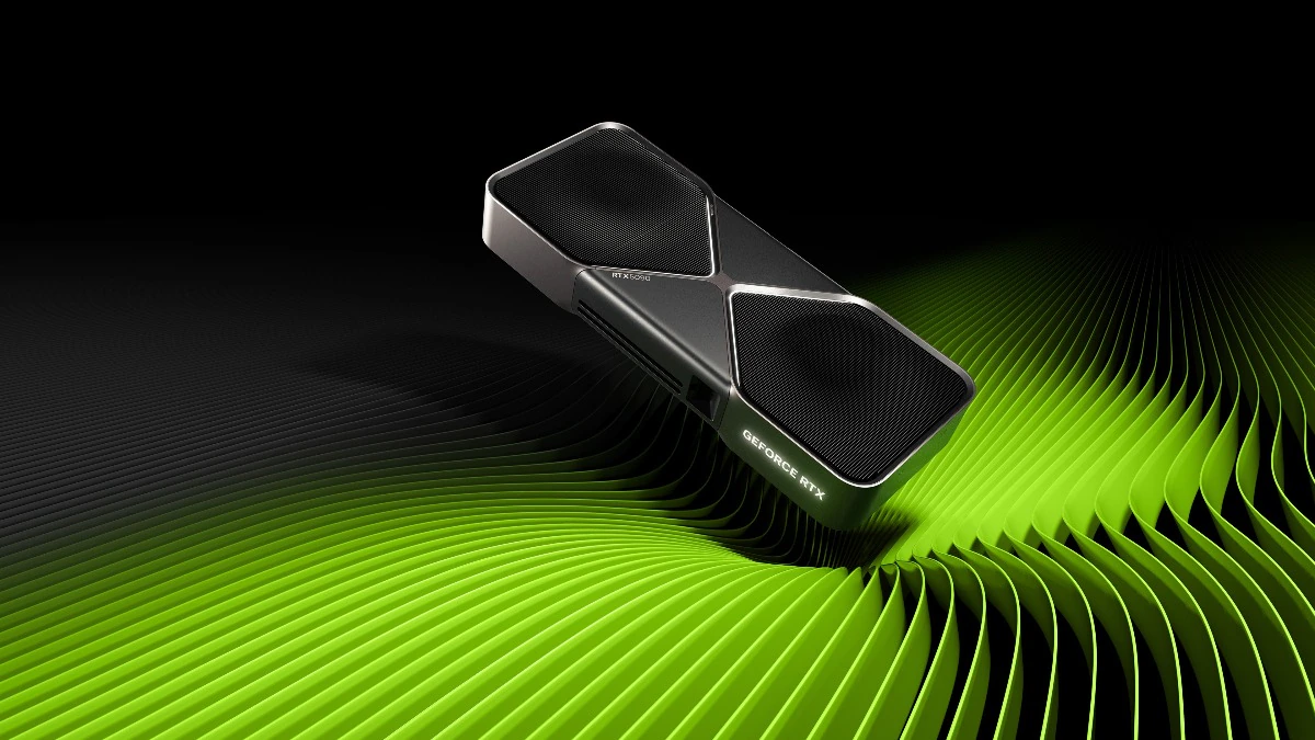 A modern and aesthetic representation of Nvidia RTX 50 series GPUs, symbolizing the new era of technology.