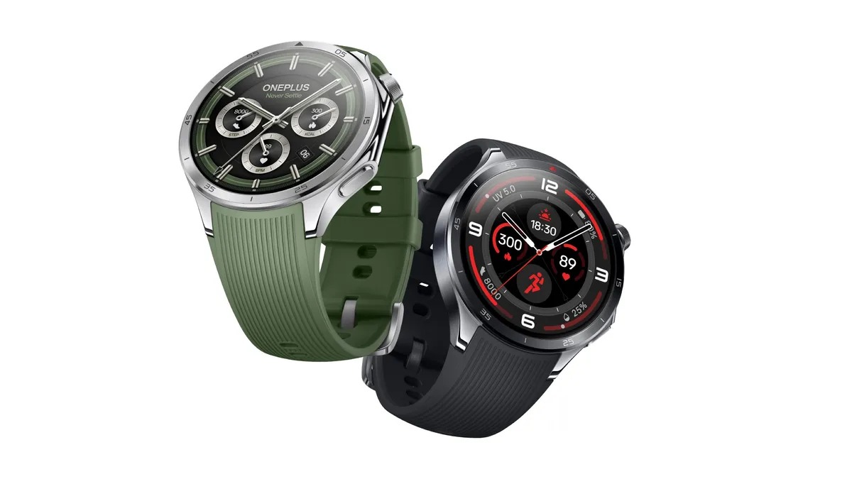 OnePlus Watch 3 in Emerald Titanium and Obsidian Titanium colors showcasing its design and features.