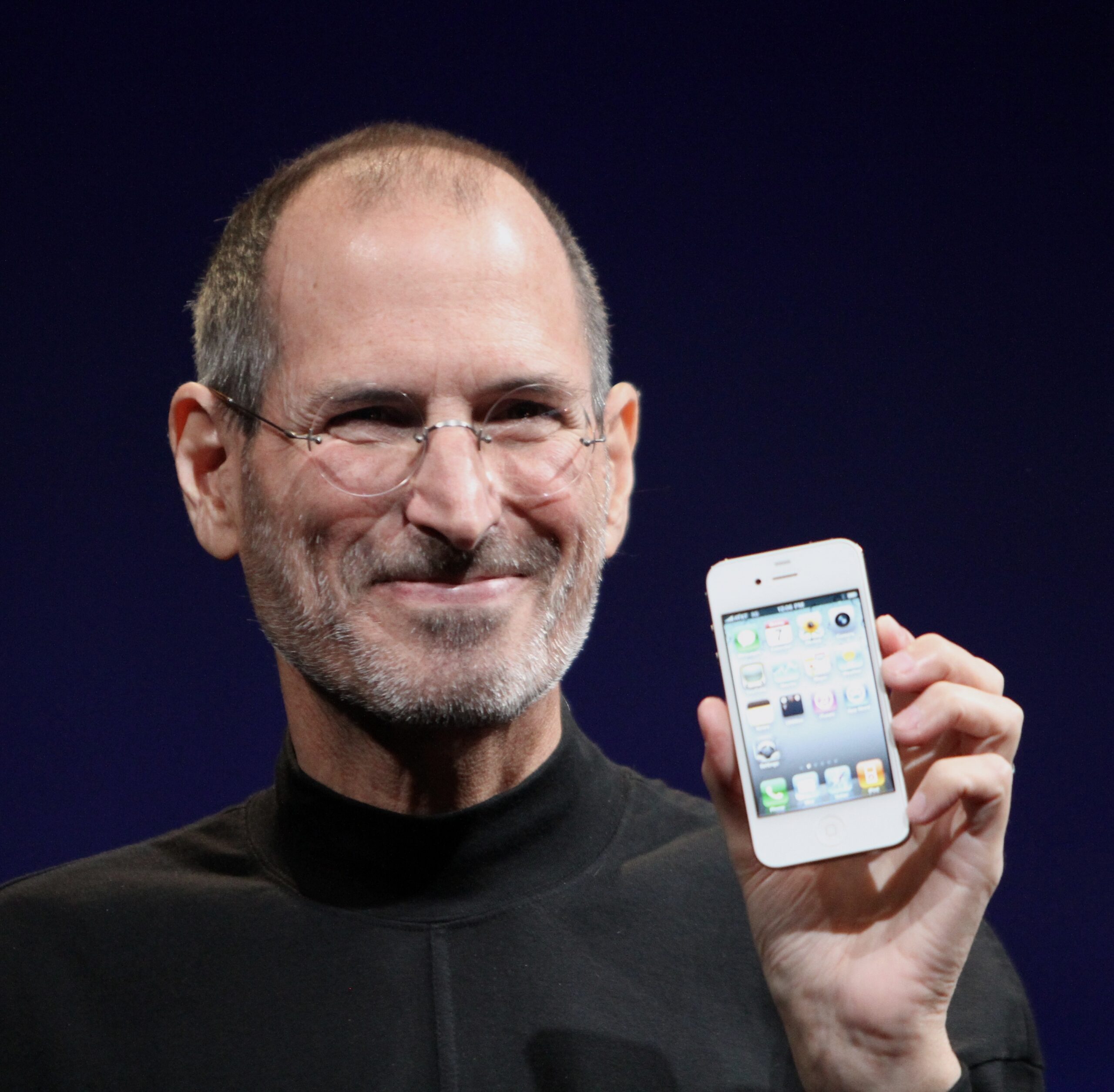 Visual representation of Steve Jobs, symbolizing his impact on technology and innovation.