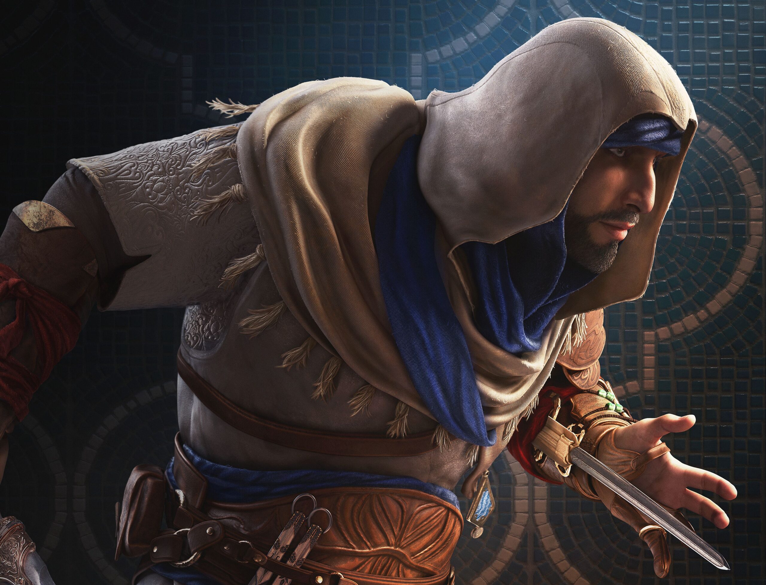 Digital artwork depicting an assassin in a Middle Eastern cityscape inspired by Assassin's Creed Mirage DLC.