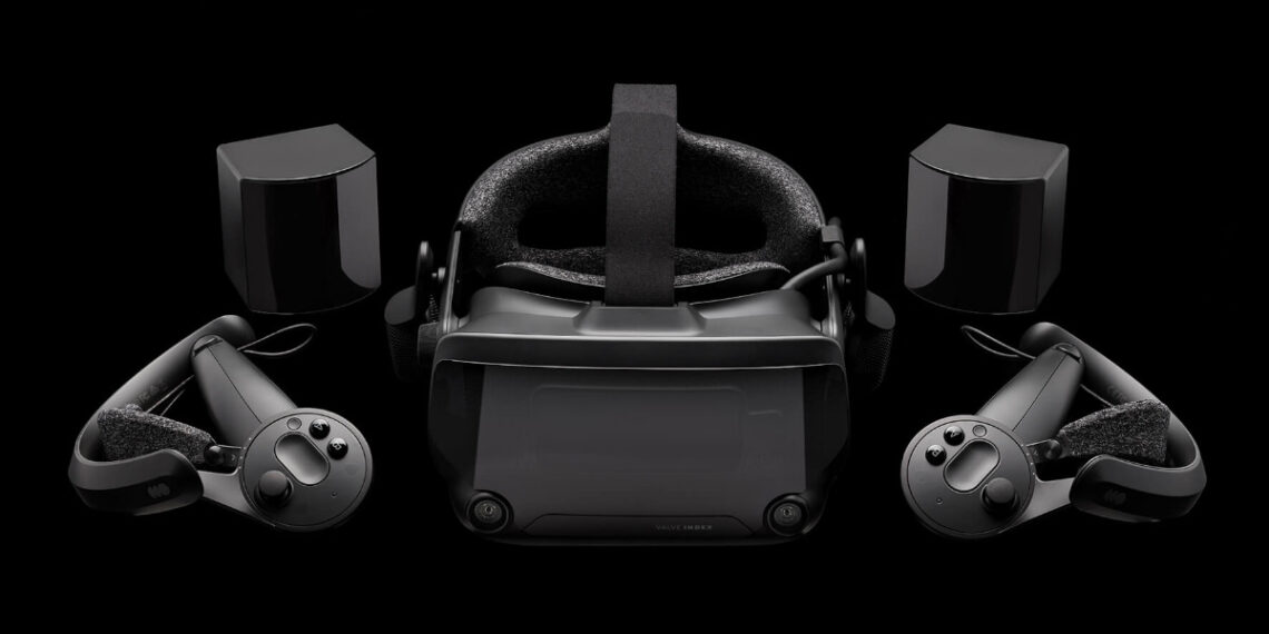 A modern and aesthetic image of the Valve Deckard virtual reality headset, showcasing its sleek design and futuristic technology.