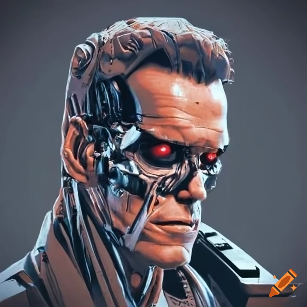 High-quality illustration inspired by Terminator 2D: No Fate, featuring a dystopian city and futuristic robots.