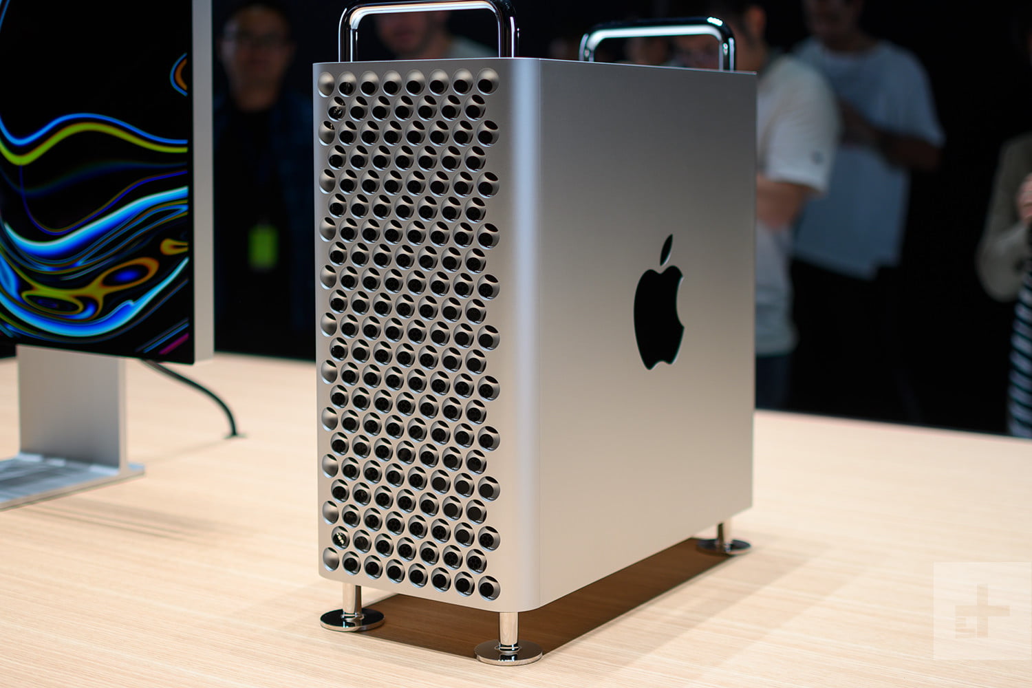 Futuristic image of the upcoming Apple Mac Pro workstation showcasing its sleek design and advanced technology features.