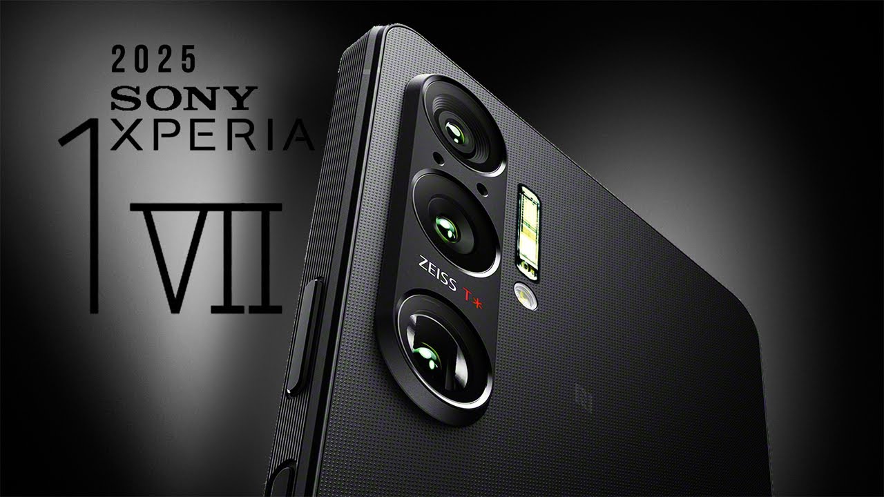 Futuristic representation of the Sony Xperia 1 VII smartphone highlighting its design and features.