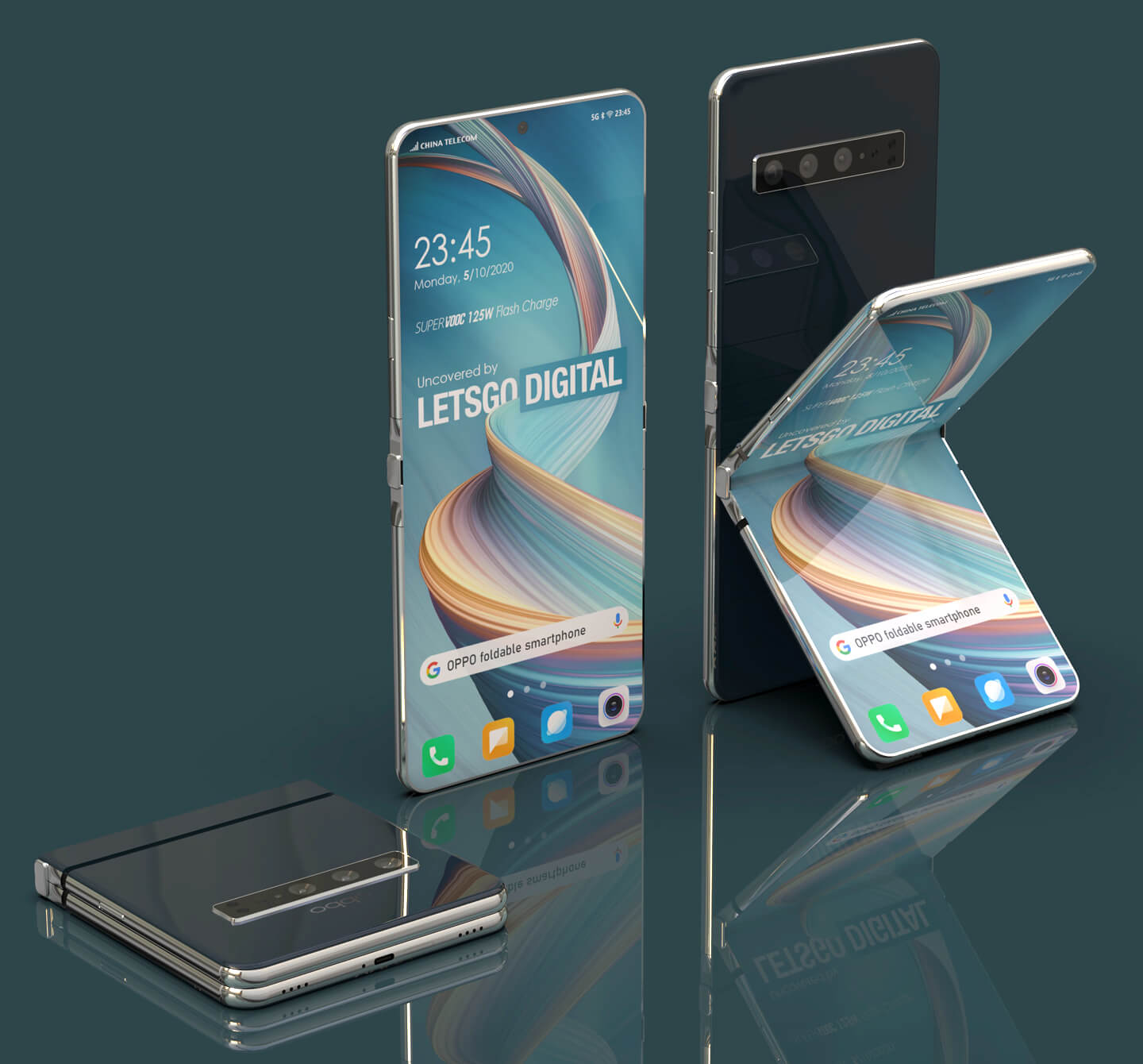 Modern foldable smartphone design showcasing Motorola's innovative technology in a sleek and dynamic aesthetic.