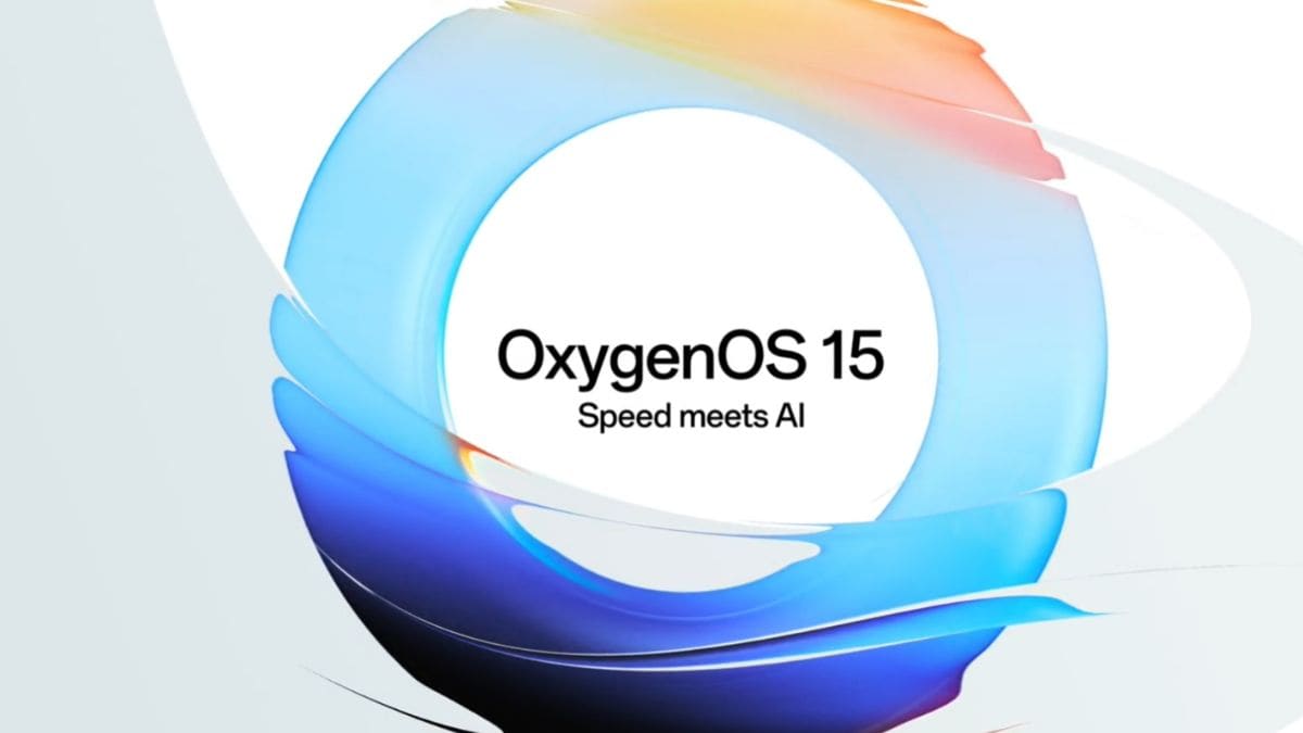 A modern visual representation of OxygenOS 15 updates and OnePlus announcements, showcasing technological designs and aesthetic elements.