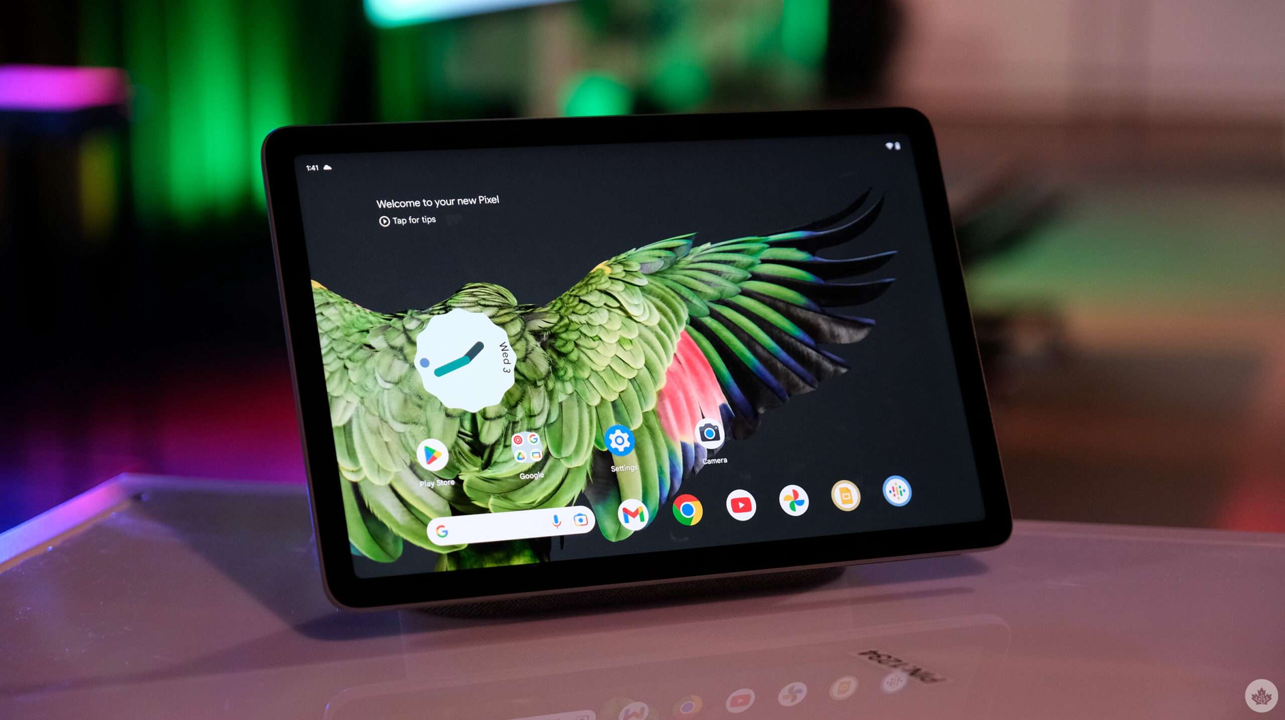 A modern Google Pixel Tablet displayed in a smart home setting, showcasing its role in daily life.