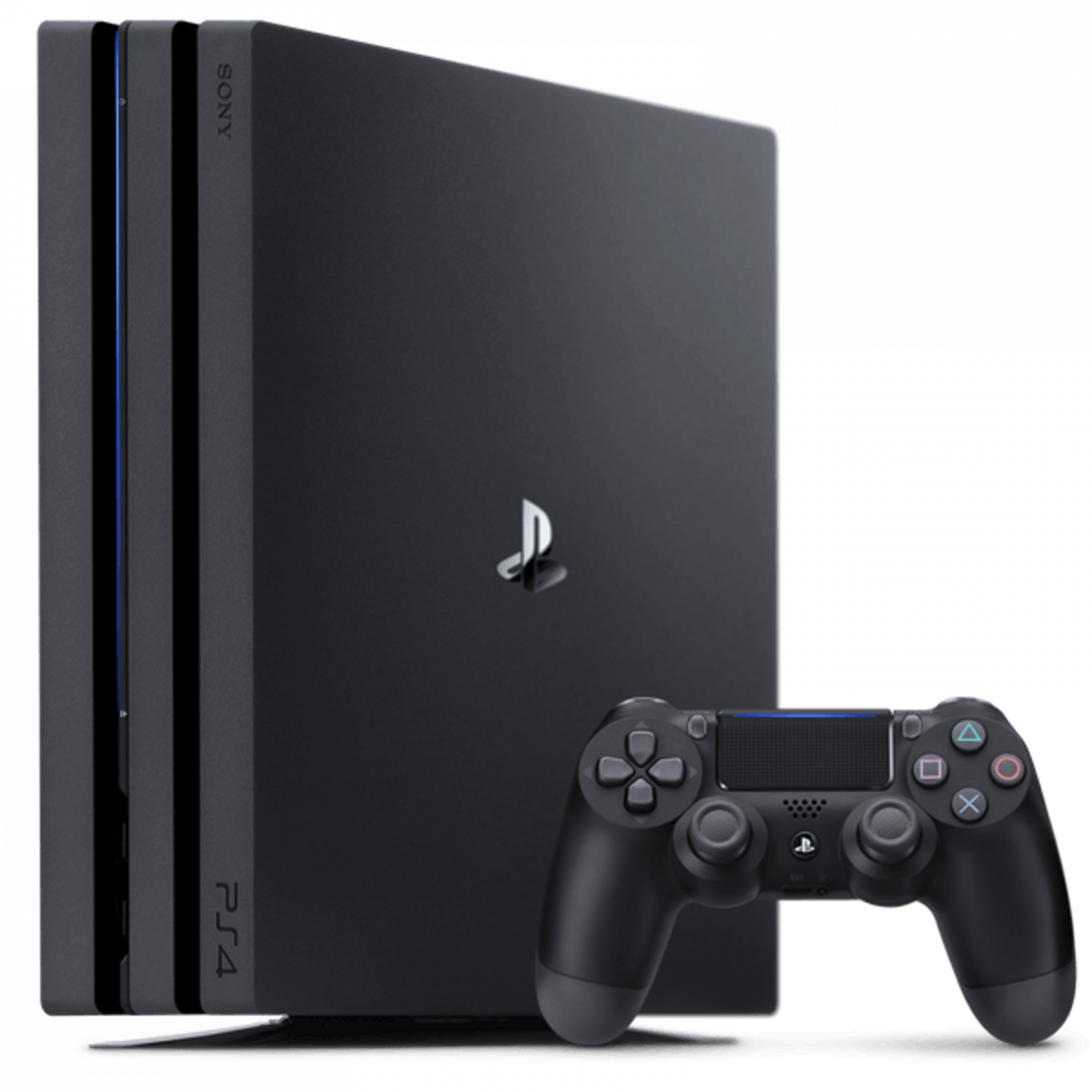 Stylish and modern digital artwork of a PS4 Pro gaming console with dynamic elements.