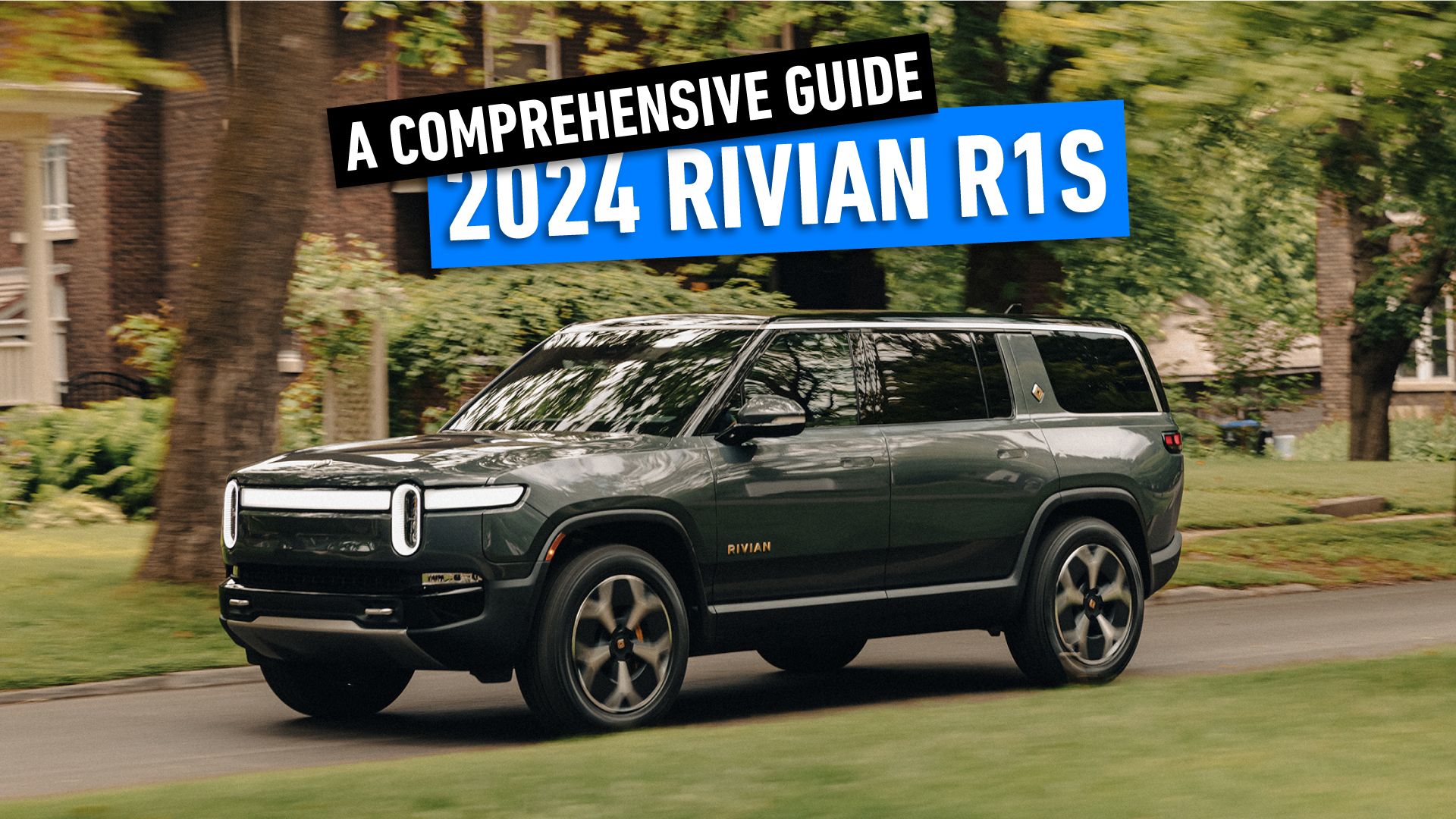 A futuristic illustration of Rivian's electric vehicle in a modern city, symbolizing positive growth and technology for 2024.