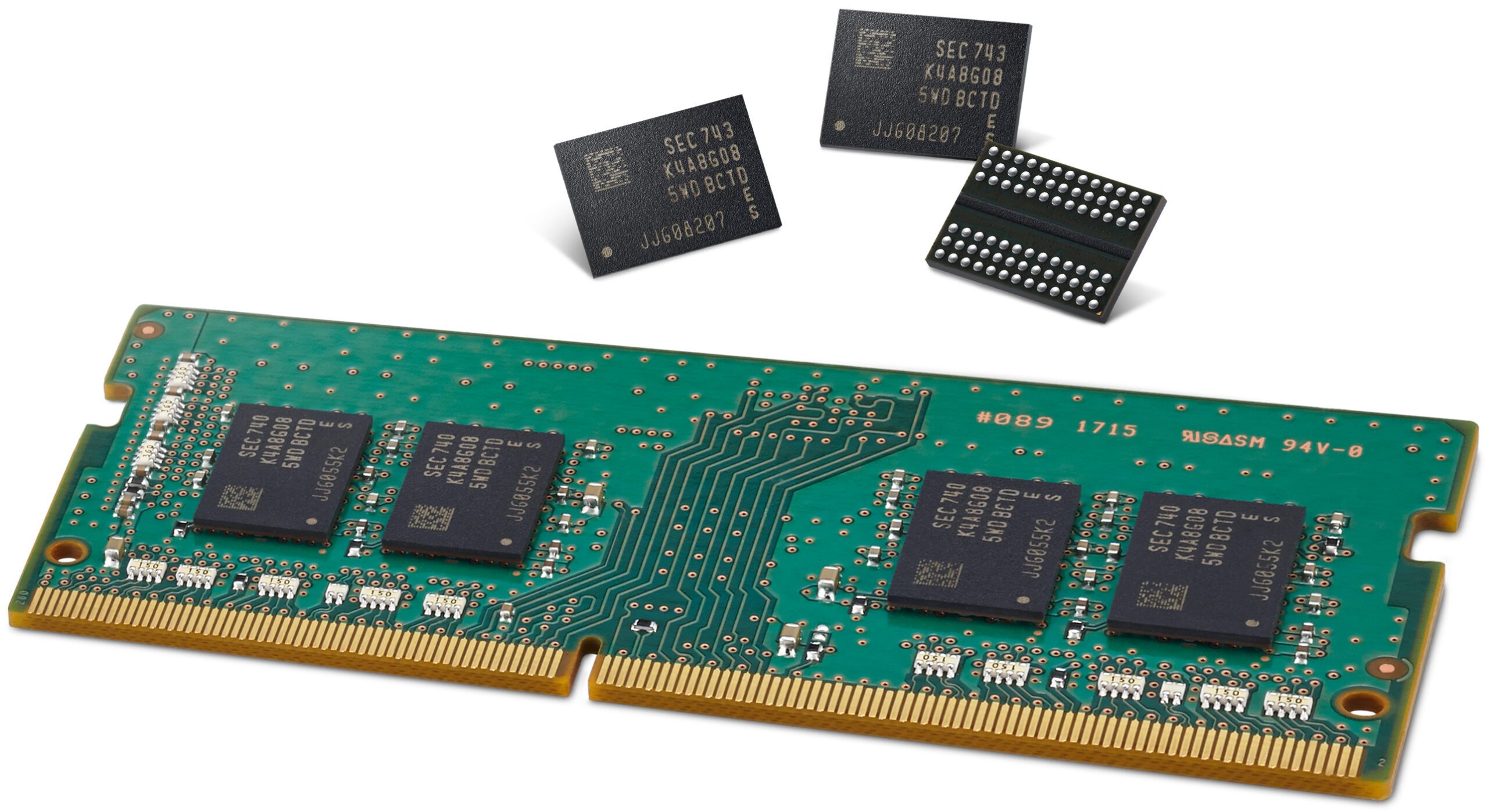 Modern illustration of DDR4 and DDR3 memory production showcasing advanced technology and manufacturing processes.