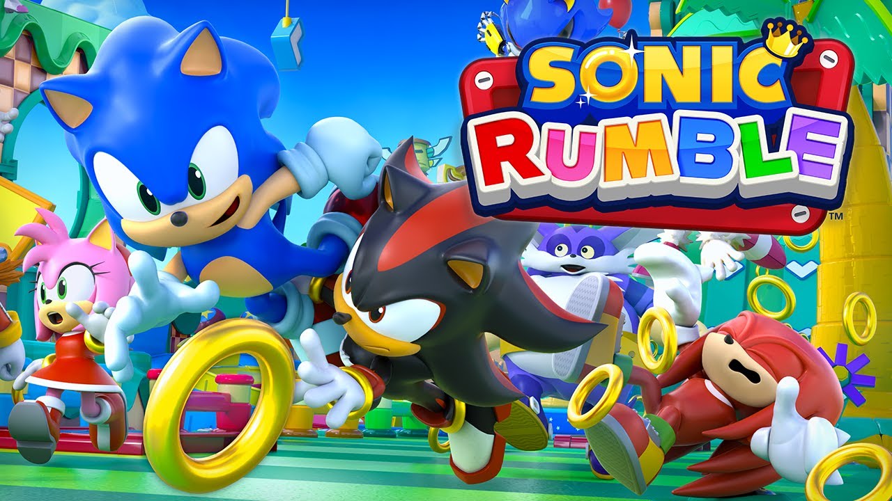 A vibrant and modern visual representation of Sonic Rumble and Sonic Rumble: Yeni Parti, featuring iconic characters and dynamic action elements.