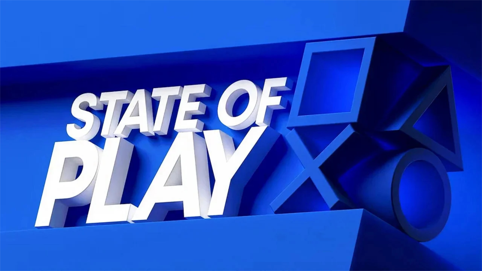 A modern and aesthetic graphic representing State of Play and new video game announcements, featuring vibrant colors and gaming elements.