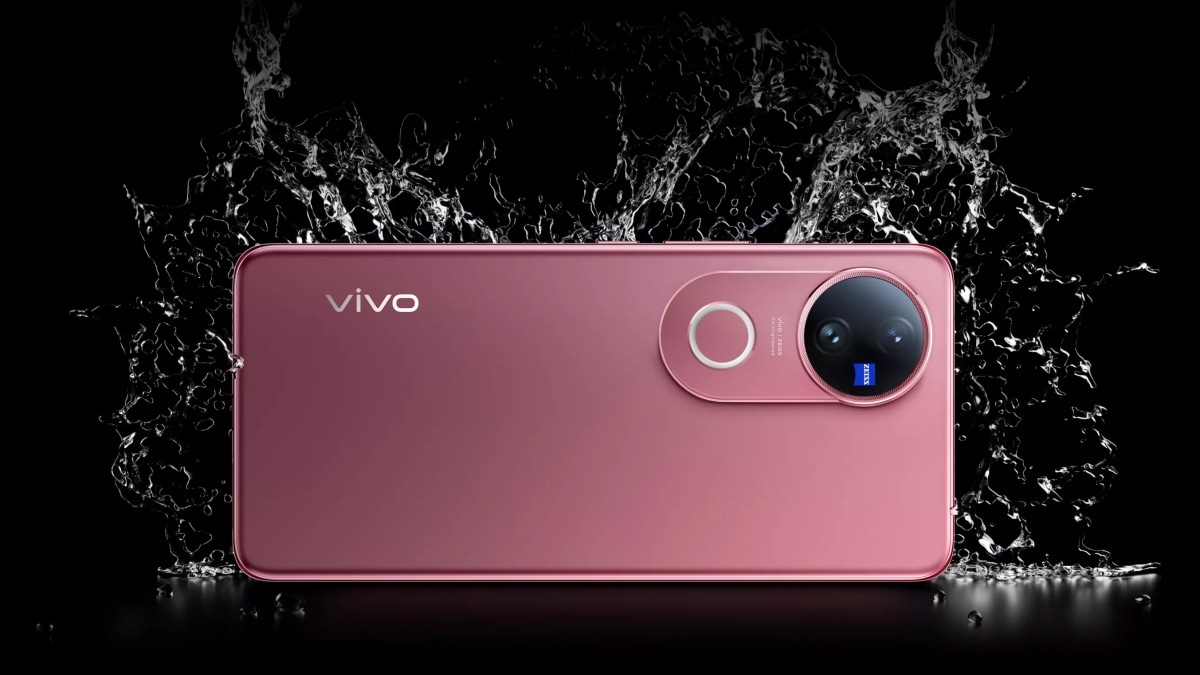 Vivo V50 smartphone showcasing three 50 MP cameras and a vibrant AMOLED display, highlighting its modern design and advanced features.