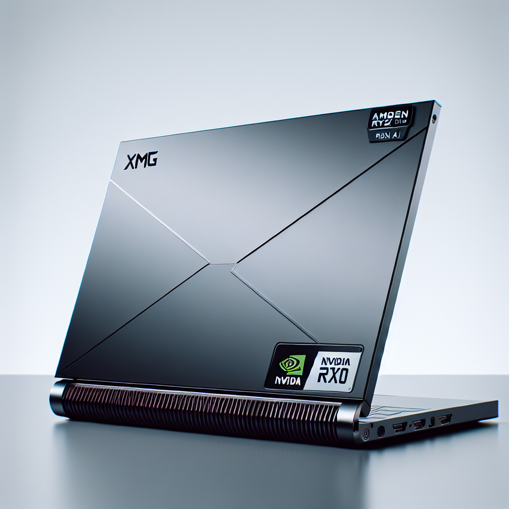 A modern and aesthetic RTX 5090 laptop showcasing cutting-edge technology and gaming performance.